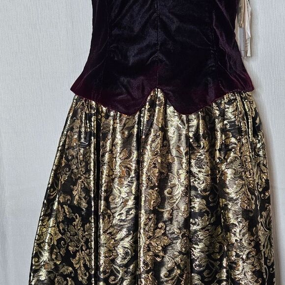 Scott McClintock Gradient Velvet Halter Black Gold Metallic Formal Evening Dress - Picture 4 of 16